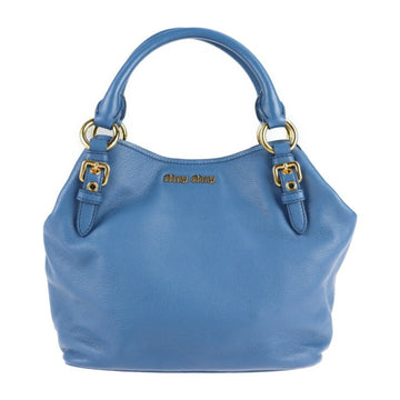 MIUMIU Miu Madras handbag RN0886 leather blue gold metal fittings 2WAY shoulder bag