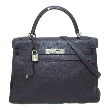 HERMES Kelly 32 Leysin handbag Purple Leysin Taurillon Clemence leather