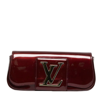 LOUIS VUITTON Vernis Pochette Soby Clutch Bag Handbag M93728 Amaranth Red Enamel Women's