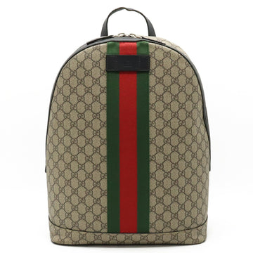 Gucci Web GG Supreme Sherry Line Backpack Rucksack PVC Leather Beige Black Green Red 443805