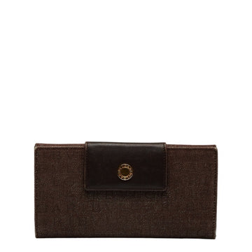 BVLGARI Mania Lettere Long Wallet 22248 Brown Canvas Leather Women's