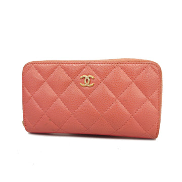 CHANELAuth  Matelasse Coin Case Gold Hardware Women's Caviar Leather Pink