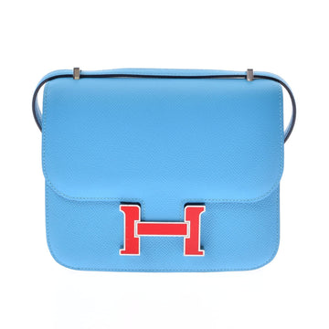 Hermes Constance Mini 18 Blue Nord D Engraved (around 2019) Women's Vaux Epson Shoulder Bag