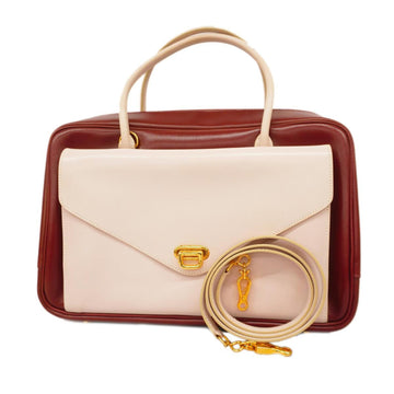 HERMES Handbag Lorraine F Engraved Box Calf Rouge Ash Light Pink Gold Hardware Women's
