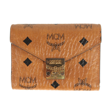 MCM Visetos Pattern Trifold Wallet Tracy Brown