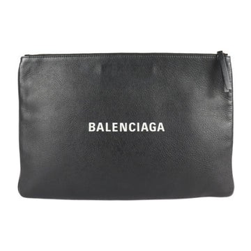 BALENCIAGA LOGO CLIP L second bag 485112 calfskin black clutch handbag pouch document