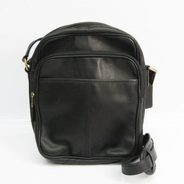 COACH 0593 Women's Leather Shoulder Bag Black