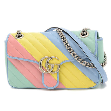 Gucci GG Marmont chain shoulder bag leather pastel multicolor 443497