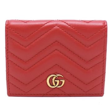 GUCCI GG Marmont Billfold Women's Bifold Wallet 443125 Leather Red
