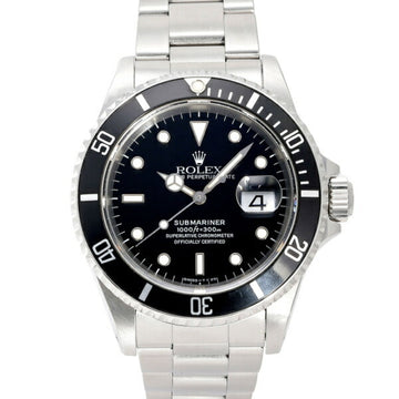 ROLEX Submariner Date 16610 Black Dial Watch Men's