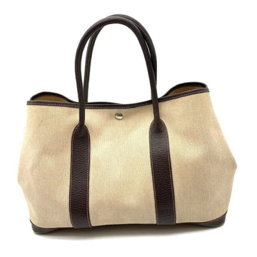 Hermes Garden Party PM Toile Ash Buffel Maron Brown Handbag Tote Bag Commuting to School
