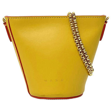 Marni Shoulder Bag Yellow Gold SCMP0058U0 Leather MARNI Bucket Mustard Accent Ladies