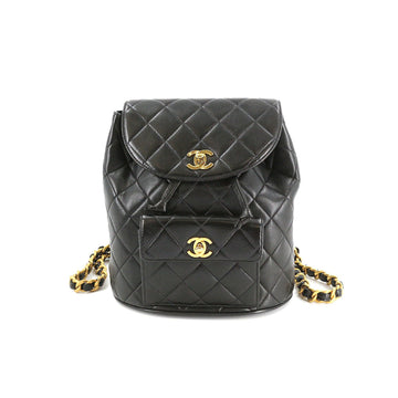 Chanel matelasse chain backpack rucksack leather black Vintage duma Matelasse Chain Backpack