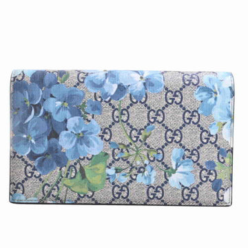 Gucci GG Blooms Chain Shoulder Bag Beige/Blue PVC