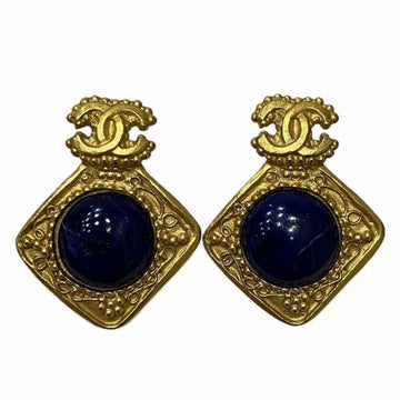 CHANEL Cocomark 96A Square Round Stone Earrings Women's Accessories