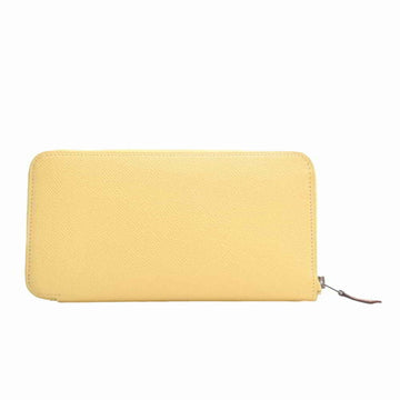 HERMES Vaux Epsom Azap Long Silk In Round Wallet - Yellow