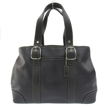 COACH tote bag handbag leather black 7582