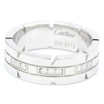 CARTIER Tank Francaise White Gold [18K] Fashion Diamond Band Ring Silver