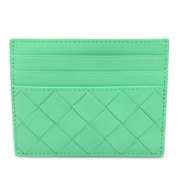 Bottega Veneta Card Case Pass Intrecciato Light Green Leather Women's Men's