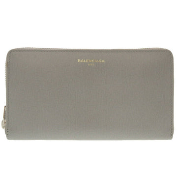 BALENCIAGA 490625 Leather Gray Round Wallet