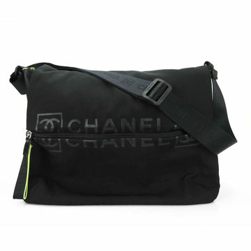 CHANEL Sports Line Shoulder Bag Yellow Mesh No. 9 Rubber Nylon Men's Women's Unisex shoulder bag black