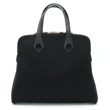 HERMES Sac Ibou PM Tote Bag Handbag Canvas Leather Black I Engraved Star Mark