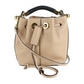 CHLOE  GALA gala handbag leather pink beige 2WAY shoulder bag