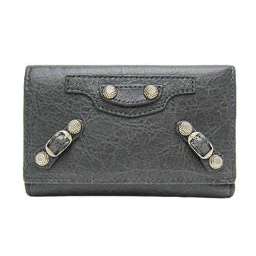 BALENCIAGA Classic Continental 285377 Women,Men Leather Key Case Gray