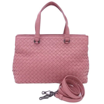 Bottega Veneta 2way Bag Intrecciato Pink Leather Handbag Shoulder Ladies