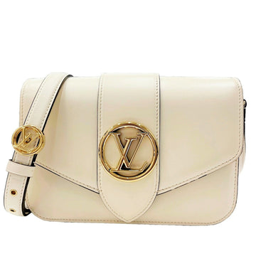 Louis Vuitton LV Pont Neuf M55950 RFID IC Chip Leather Claim Logo Ivory Women's Men's New Current