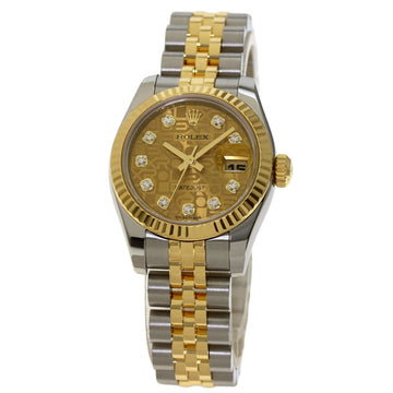 Rolex 179173G Datejust 10P Diamond Computer Watch Stainless Steel/SSxK18YG Ladies