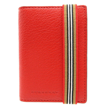 BURBERRY 4074895 Leather Red Card Case Business Holder