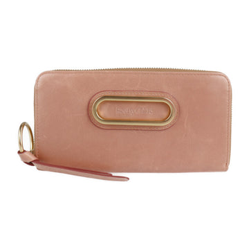 SEE BY CHLOE  PAIGE page long wallet 9P7677-P264 leather MISTY PINK gold hardware round fastener