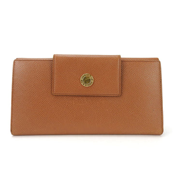 BVLGARI W long wallet  leather brown accessories men's women's Wallet Leather Brown
