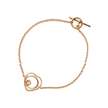 Hermes Vertige Cool TPM 1P Diamond Bracelet AU750 K18PG Pink Gold Women's Jewelry