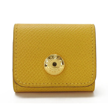HERMES Memo Cover Sticky Note Alajif Post-it Case Epson Leather Yellow Accessories Women's  yellow