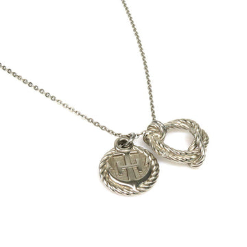 HERMES necklace pendant cordage rope metal silver ladies