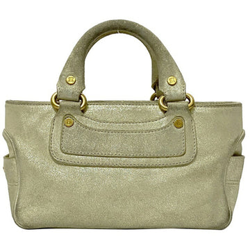 Celine handbag boogie bag silver gold CE00 13 leather CELINE ladies plate
