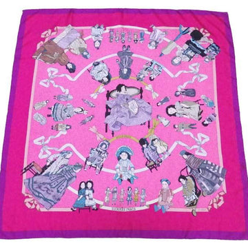 HERMES Scarf Carre 90 HELLO DOLLY Silk Pink/Multicolor Ladies