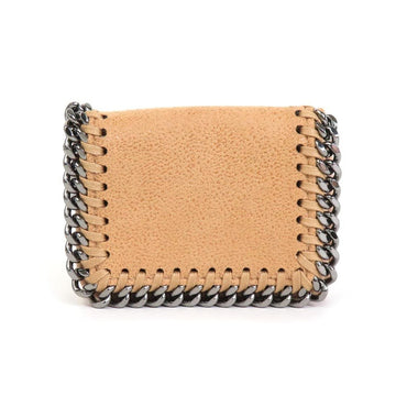 STELLA MCCARTNEY Trifold Wallet Falabella Synthetic Leather Light Brown Women's