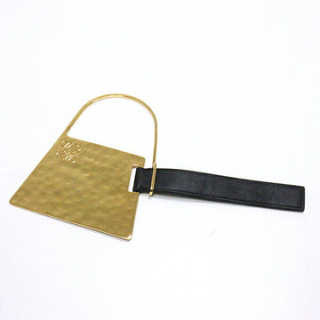 LOEWE Bag Motif Charm Metal/Leather Gold/Black Anagram