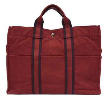 HERMES Four Toe MM Tote Bag Hand Red Back