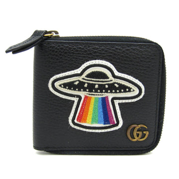 GUCCI GG Marmont UFO Dragon Patchwork 478138 Women,Men Leather Wallet [bi-fold] Black,Multi-color