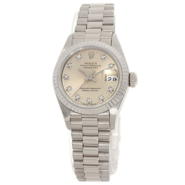 ROLEX 69179G Datejust 10P Diamond Maker Complete Watch K18 White Gold K18WG Women's