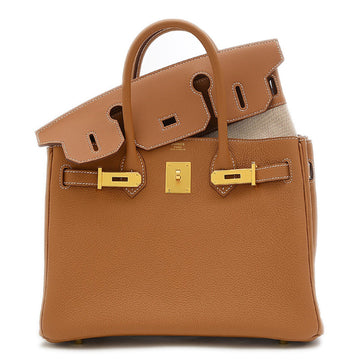 Hermes Birkin 30 Togo Leather Swift Leather Clutch Bag Handbag Tote Bag Gold Natural