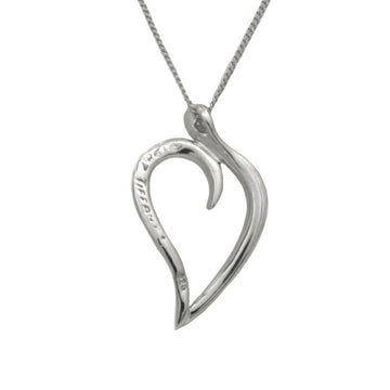 TIFFANY Necklace Silver Elsa Peretti Ag 925 Sterling &Co. Open Leaf Heart Women's Pendant