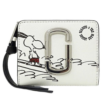 MARC JACOBS Wallet Women's Brand Bifold Snapshot White Blue Black Snoopy Collaboration Compact