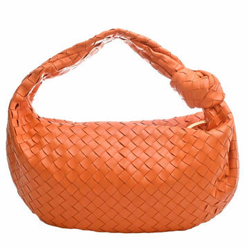 BOTTEGA VENETA Jodie Intrecciato Leather Handbag Orange Women's