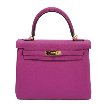 HERMES Kelly 25 Handbag Shoulder Bag Rose Purple G Hardware Togo Y Engraved Women's Men's