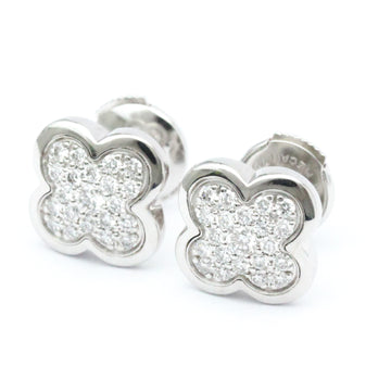 VAN CLEEF & ARPELS Pure Alhambra Earrings Diamond White Gold [18K] Stud Earrings Silver